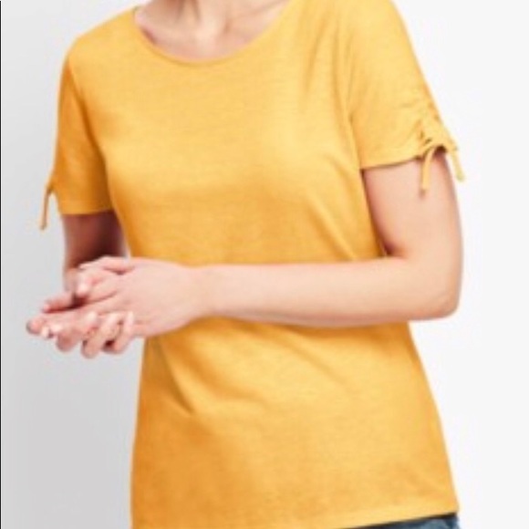 Ladies 2X, Scoop Neck Tee, Ruched Sleeves - Picture 1 of 1